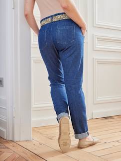 Umstandsmode-Umstandshosen-Umstands-Jeans mit Paperbag-Bund