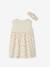 Kleid mit Haarband für Mädchen Baby - altrosa+graugrün bedruckt+wollweiß+zartrosa+zartrosa - 15