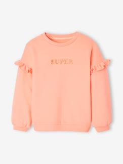 Maedchenkleidung-Pullover, Strickjacken & Sweatshirts-Mädchen Sweatshirt mit Volants, personalisierbar