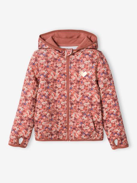Mädchen Sportjacke, Kapuze - ziegel - 1