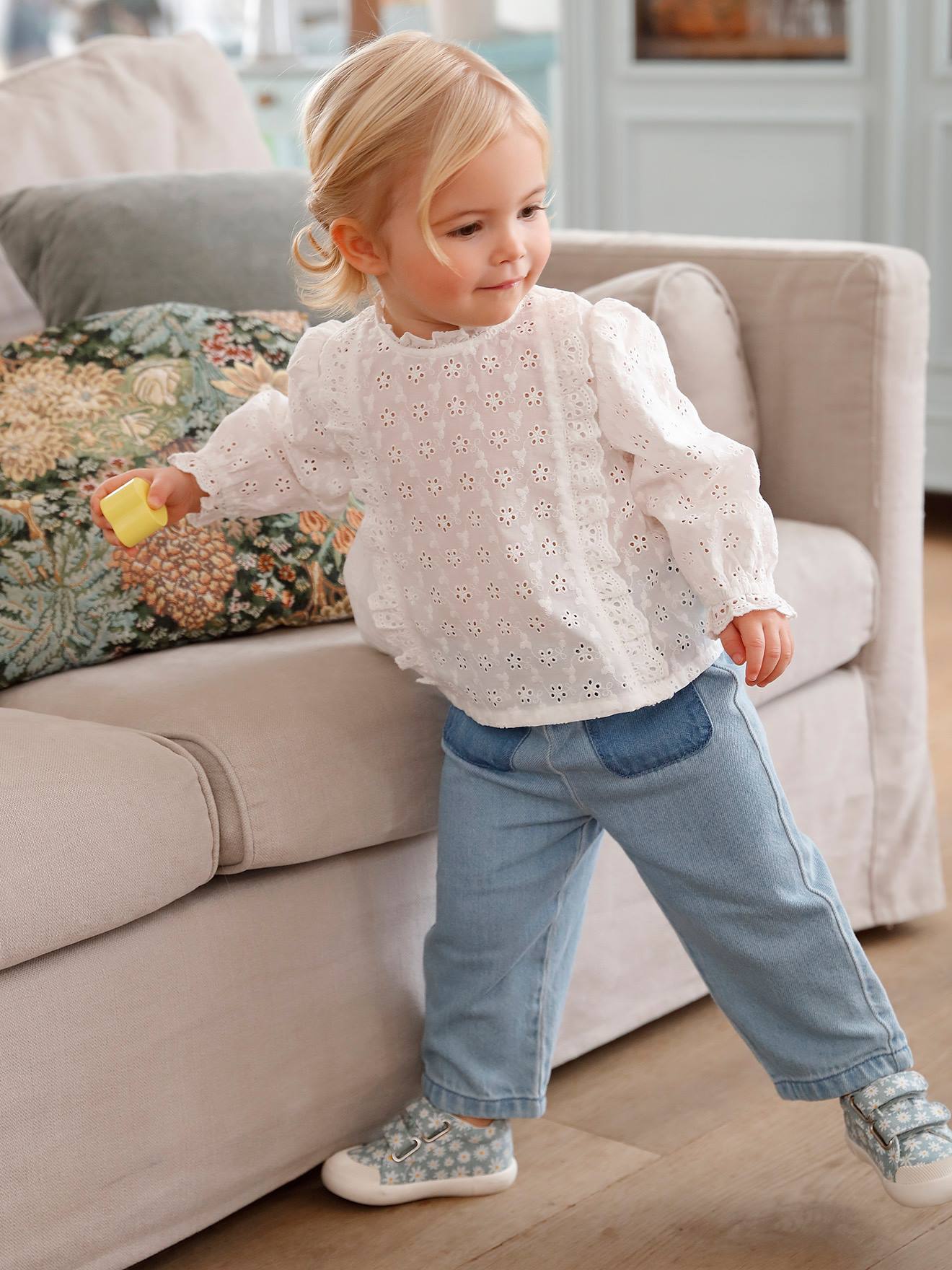 Mädchen Baby Volantbluse