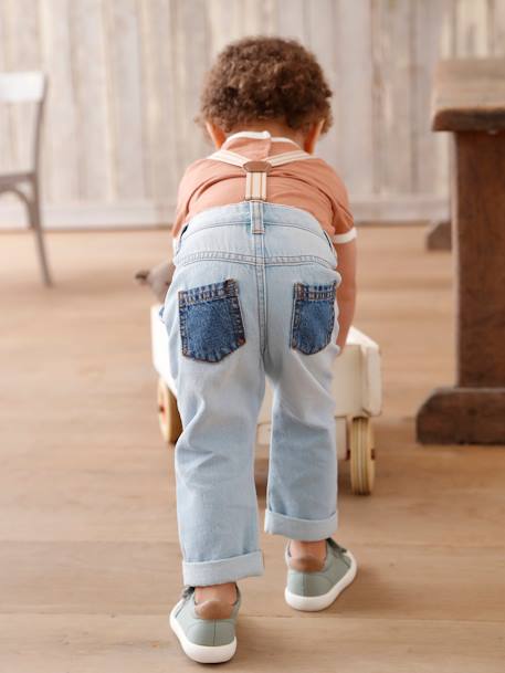 Baby Jeans mit Hosenträgern - bleached - 7