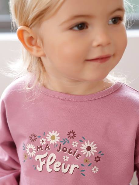 Baby Sweatshirt, bedruckt - dunkelrosa - 3