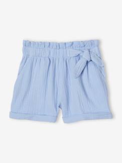 Maedchenkleidung-Shorts & Bermudas-Mädchen Paperbag-Shorts, Musselin, Bundweite verstellbar