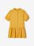 Mädchen Kleid mit 3/4-Ärmeln - pfirsich+senfgelb - 6