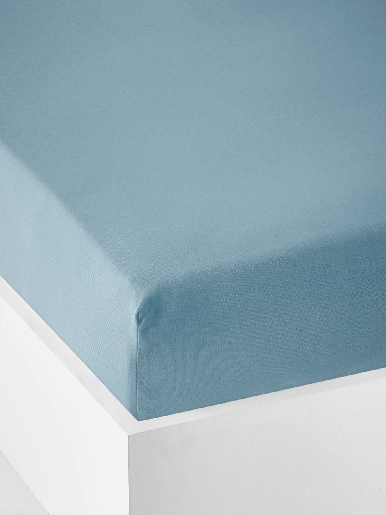 Baby Spannbettlaken, uni blau Gr. 70x140 von vertbaudet