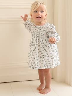 Babymode-Kleider & Röcke-Gesmoktes Mädchen Baby Kleid