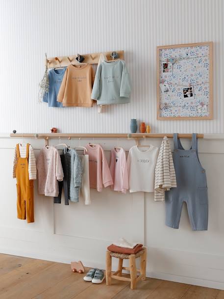 Baby-Set: Shirt & Latzhose, personalisierbar - dunkelgrau meliert+graublau+karamell - 30