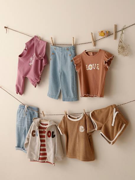 Baby Sweatshirt, bedruckt - dunkelrosa - 11