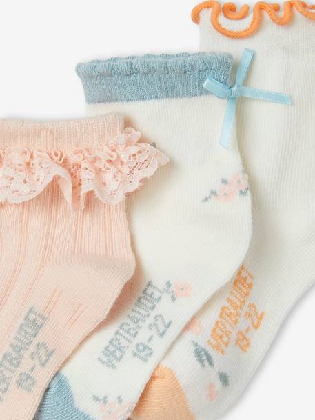 3er-Pack Mädchen Baby Socken - zartrosa - 2
