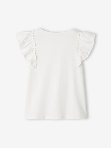 Mädchen T-Shirt mit Volantärmeln - wollweiß - 2