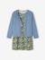 Mädchen-Set: Kleid + Cardigan - blau+marine bedruckt+graublau+pfirsich+wollweiß bedruckt - 12
