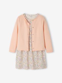 Maedchenkleidung-Mädchen-Set: Kleid + Cardigan