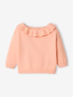 Babymode-Pullover, Strickjacken & Sweatshirts-Pullover-Baby Pullover mit Rüschenkragen Oeko-Tex