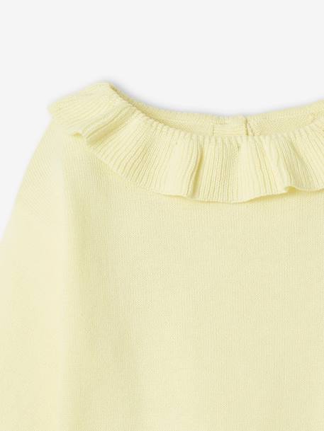 Baby Pullover mit Rüschenkragen Oeko-Tex - hellgelb+zartrosa - 3
