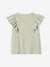 Mädchen T-Shirt mit Volants - koralle+pfirsich+salbeigrün - 10