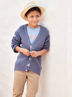 Jungenkleidung-Pullover, Strickjacken, Sweatshirts-Strickjacken-Jungen Strickjacke mit V-Ausschnitt Oeko-Tex