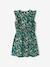 Mädchen Kleid mit Volants Oeko-Tex - grün bedruckt+hellblau - 2