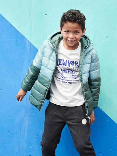 Jungen Wende-Steppjacke mit Recyclingmaterial - dunkelblau+salbeigrün - 17