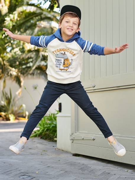 Jungen Kapuzensweatshirt mit Print - blau+dunkelblau+nachtblau - 6