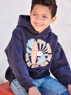 Jungenkleidung-Pullover, Strickjacken, Sweatshirts-Jungen Kapuzensweatshirt mit großem Print
