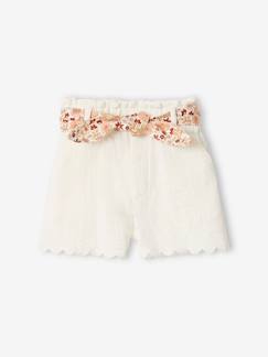 Babymode-Baby Musselin-Shorts mit Blumengürtel