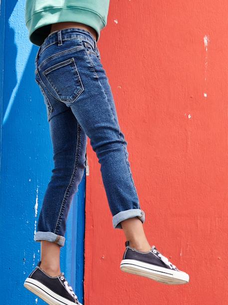Jungen Slim-Fit-Jeans BASIC - blue stone+dark blue - 8