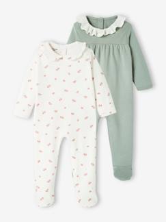 Babymode-Strampler & Schlafanzüge-2er-Pack Mädchen Baby Strampler mit Kragen