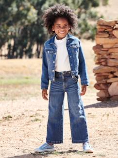 Maedchenkleidung-Jeans-Weite Mädchen Jeans mit Zierknöpfen