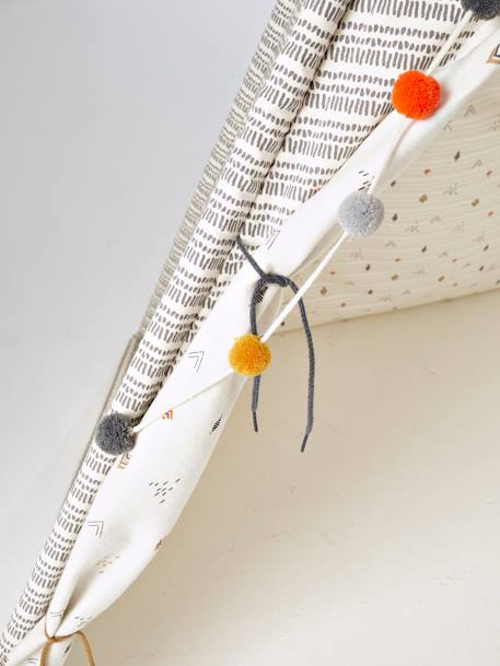 Kinderzimmer-Tipi, wendbar - weiß bedruckt - 12