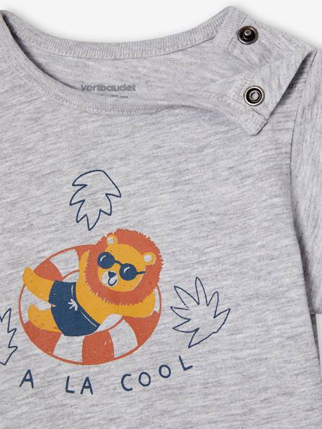 Baby-Set: T-Shirt & Shorts - grau meliert+weiß - 5