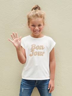 Maedchenkleidung-Shirts & Rollkragenpullover-Mädchen T-Shirt, Blumen-Schriftzug