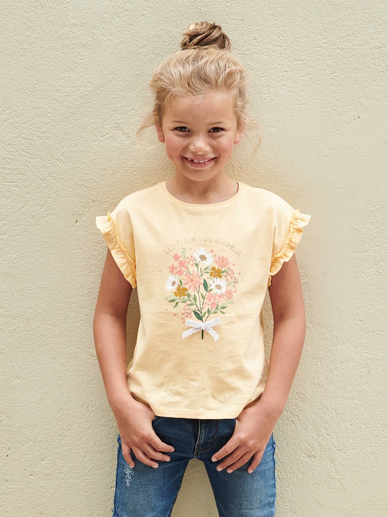 Mädchen T-Shirt mit Volantärmeln
