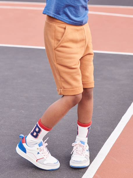 Jungen Bermudas, Sweatware BASIC Oeko-Tex, Bundweite verstellbar braun+dunkelblau+petrol 3