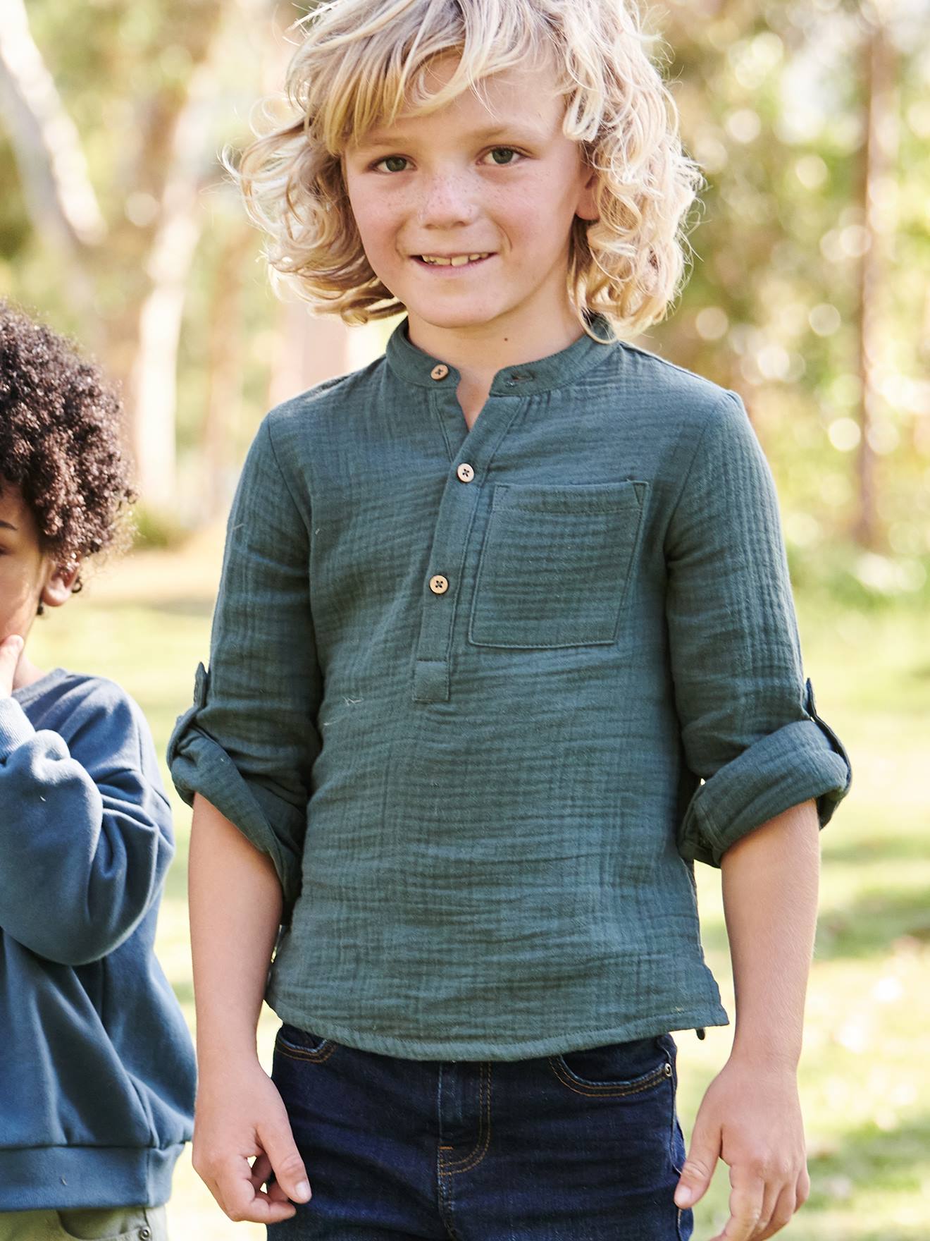Jungen Hemd aus Musselin