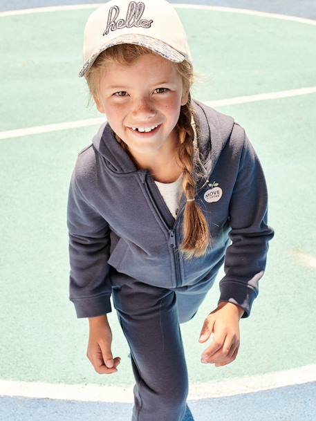 Mädchen Kapuzensweatjacke, Sport BASIC - blau+rosa - 3
