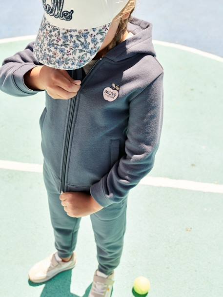 Mädchen Kapuzensweatjacke, Sport BASIC - blau+rosa - 2