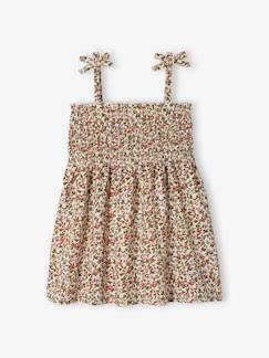 Maedchenkleidung-Mädchen Top mit Blumenprint, gesmokt