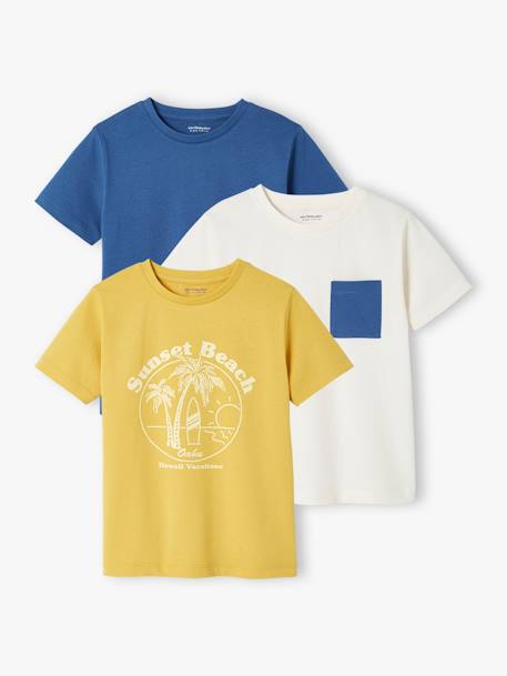 3er-Pack Jungen T-Shirts BASIC Oeko-Tex - pack braun+pack gelb+pack grün+pack rot - 12