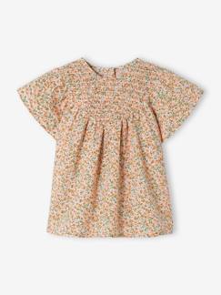 Babymode-Hemden & Blusen-Kurzärmelige Baby Bluse, gesmokt