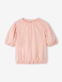 Maedchenkleidung-Shirts & Rollkragenpullover-Mädchen Bluse mit Blumenstickerei