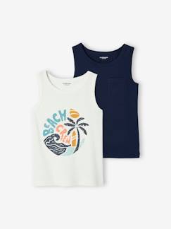 Jungenkleidung-2er-Pack Jungen Trägershirts, Palmen
