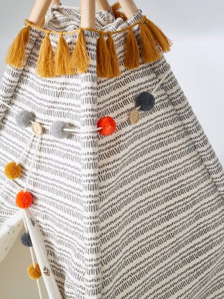 Kinderzimmer-Tipi, wendbar - weiß bedruckt - 11