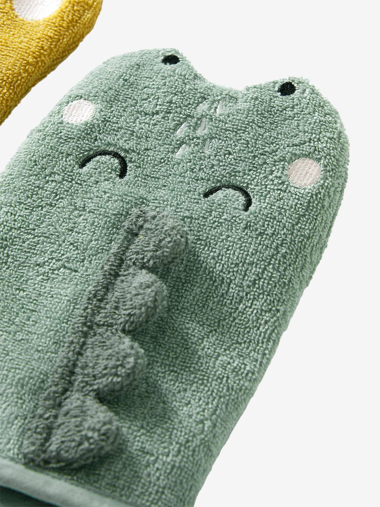 Thumbnail - 2er-Pack Baby Waschhandschuhe OZEAN salbei