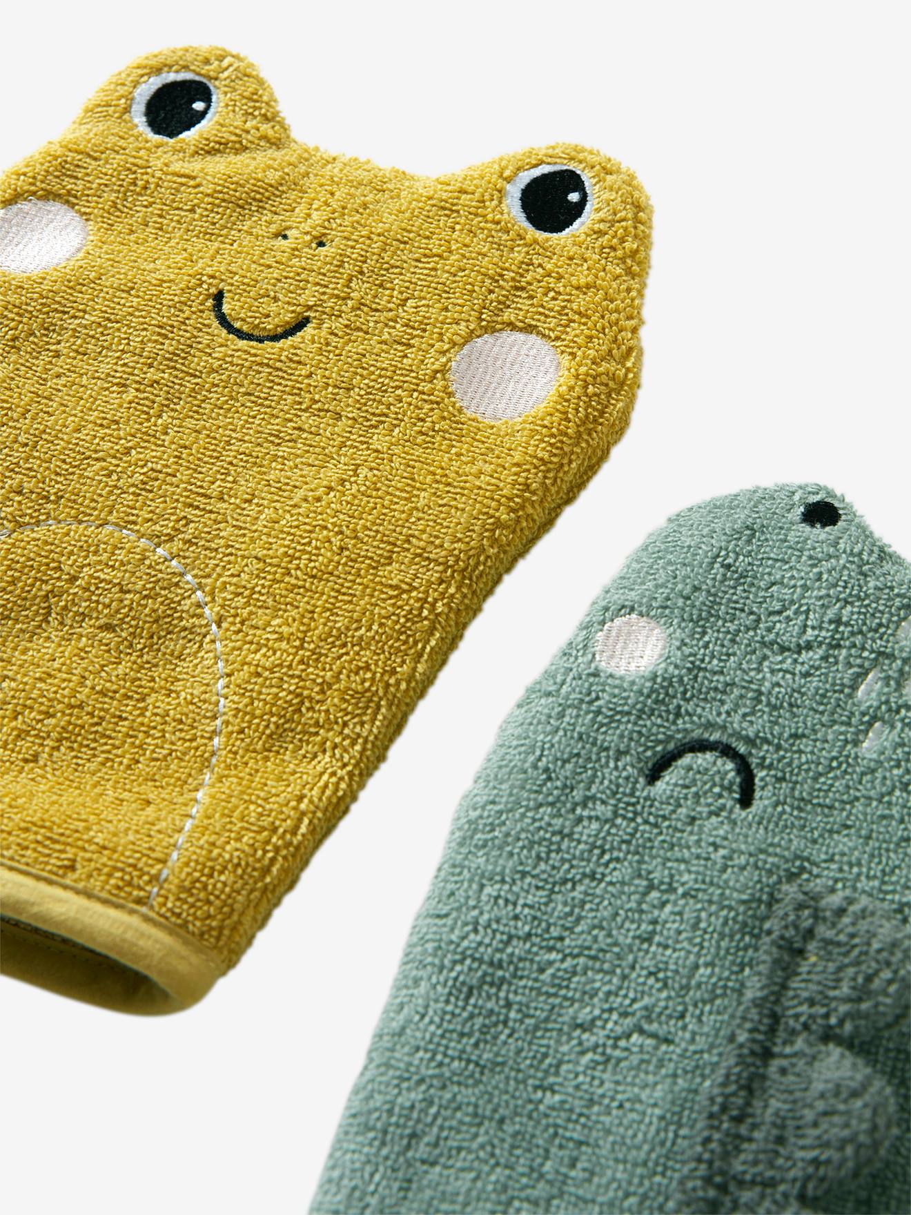 Thumbnail - 2er-Set Baby Waschhandschuhe OZEAN salbei