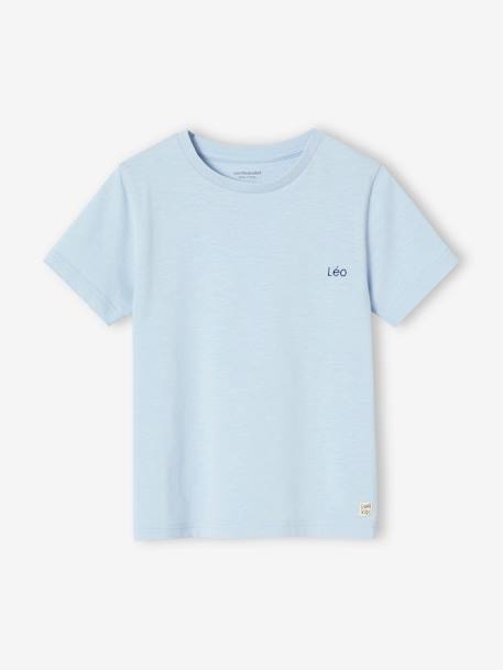 Jungen T-Shirt BASIC, personalisierbar Oeko-Tex - blaugrau+bordeaux+graugrün+hellblau+hellgelb+wollweiß - 24