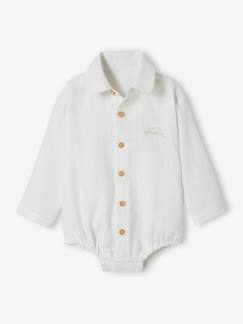 Babymode-Shirts & Rollkragenpullover-Shirts-Festlicher Baby Hemdbody, lange Ärmel