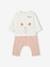 Baby Set aus Sweatshirt und Hose, personalisierbar Oeko-Tex - braun+grau meliert+nachtblau+pfirsich+wollweiß+pfirsich - 25