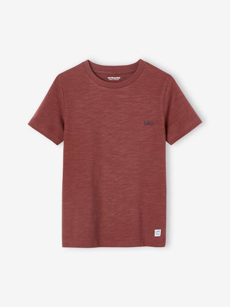 Jungen T-Shirt BASIC, personalisierbar Oeko-Tex - blaugrau+bordeaux+graugrün+hellblau+hellgelb+wollweiß - 13