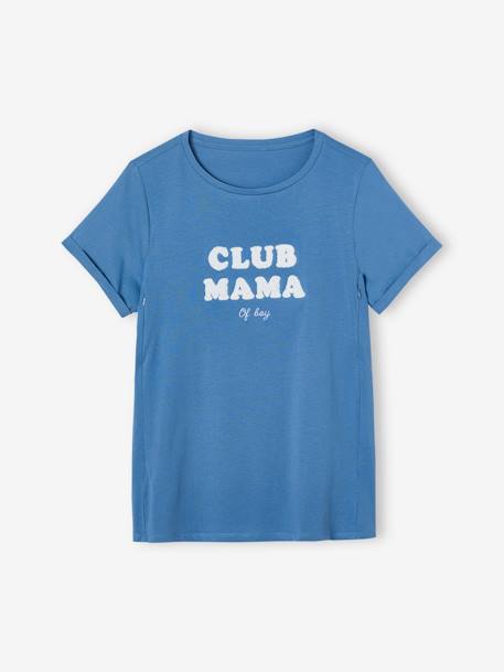 Bio-Kollektion: T-Shirt für Schwangerschaft & Stillzeit „Club Mama“ - anthrazit+blau+rosa+senf+Terrakotta - 15